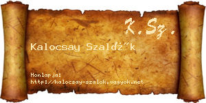 Kalocsay Szalók névjegykártya